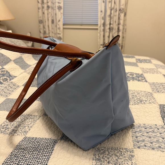 Longchamp Baby Blue Le Pliage Original Large Nylon Shoulder Tote Bag - Picture 3 of 6